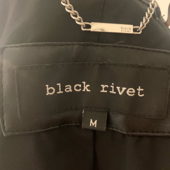 Black Biker style pleather jacket with tassels. - Picture 5 of 8